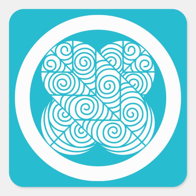 Sticker Carré Asano Hawk plumes (Devant)