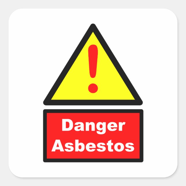 Sticker Carré Asbestos warning (Devant)