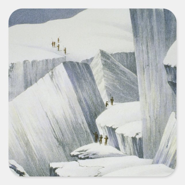 Sticker Carré Ascending Cliff, from 'A Narrative of an Ascent (Devant)