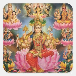 Sticker Carré Ashtalakshmi - Huit formes de Lakshmi