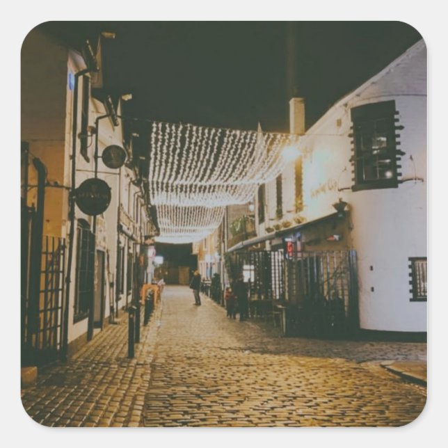 Sticker Carré Ashton Lane, Glasgow, Écosse (Devant)