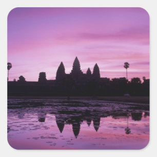 Sticker Carré Asie, Cambodge, Siem Reap, Angkor Wat (12e s. 2