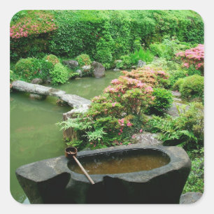 Sticker Carré Asie, Japon, Kyoto. Jardin zen
