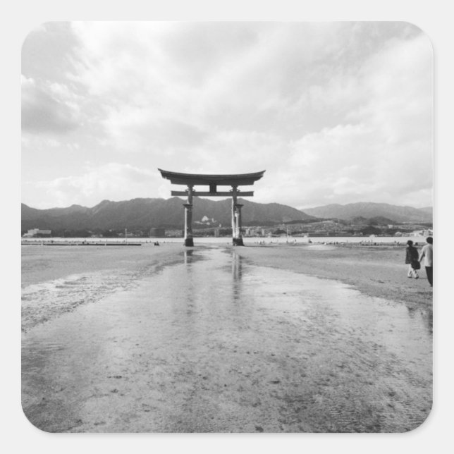 Sticker Carré Asie, Japon, Myajima. La porte Torri (Devant)