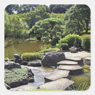 Sticker Carré Asie, Japon, Tokyo. Le jardin japonais au