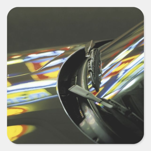 Sticker Carré Asie, Malaisie, Melaka. Réflexions néon dans la vo (Devant)