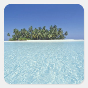 Sticker Carré ASIE, Maldives, Atoll Ari, Inhabité