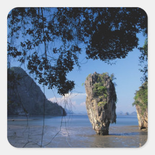 Sticker Carré Asie, Thaïlande, Parc national d'Ao Phangnga, litt