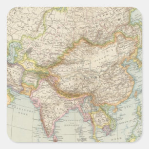 Sticker Carré Asien - carte de l'Asie