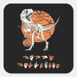 Sticker Carré ASL Halloween III joyeuse - belle saison Éffrayant