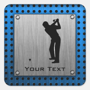 Sticker Carré Aspect métal brossé Golf
