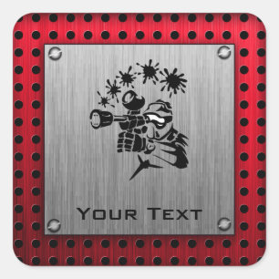 Sticker Carré Aspect métal brossé Paintball