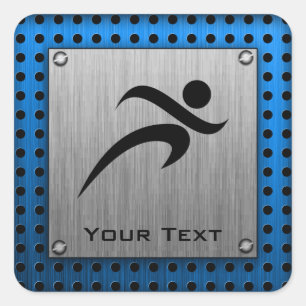 Sticker Carré Aspect métallique brossé en cours d'exécution