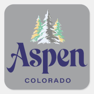 Sticker Carré Aspen Colorado États-Unis