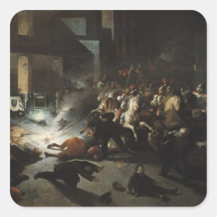 Sticker Carré Assassinat essayé de napoléon d'empereur