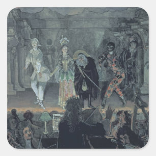 Sticker Carré Assemblée des maçons libres avant l'initiation d