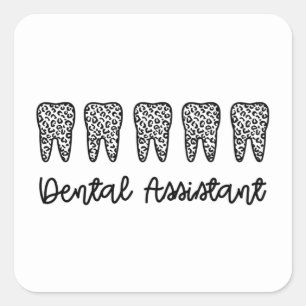 Sticker Carré Assistant dentaire   Cadeaux pour dentiste adjoint