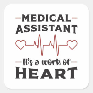 Sticker Carré Assistant Médicale Médecine cardiaque
