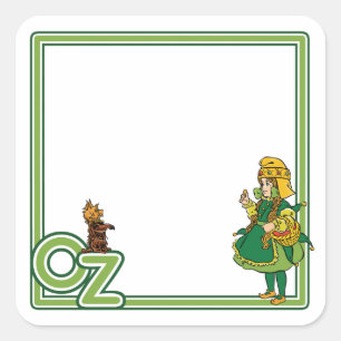 Sticker Carré Assistant vintage d'Oz ; Dorothy et Toto