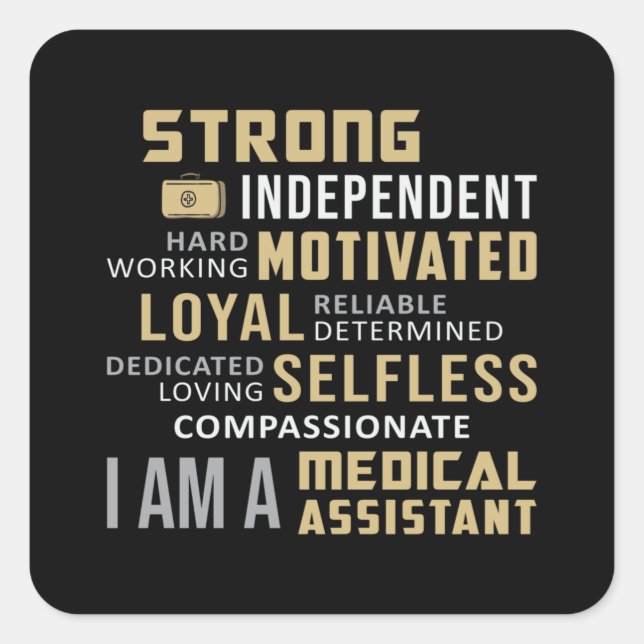 Sticker Carré Assistants Médicales Docteur Infirmière Funny (Devant)