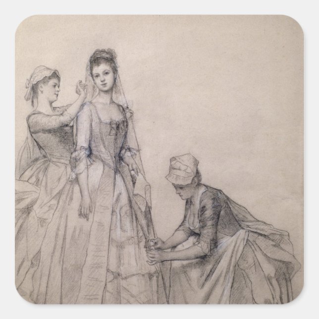 Sticker Carré Assister à la mariée (Devant)