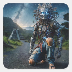 Sticker Carré Astral Blue Jeans guerrier