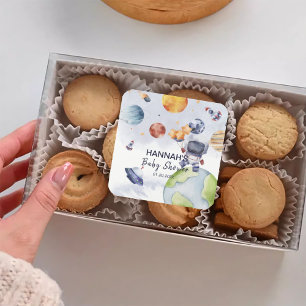 Sticker Carré Astronaut Espace extra-atmosphérique Baby shower d