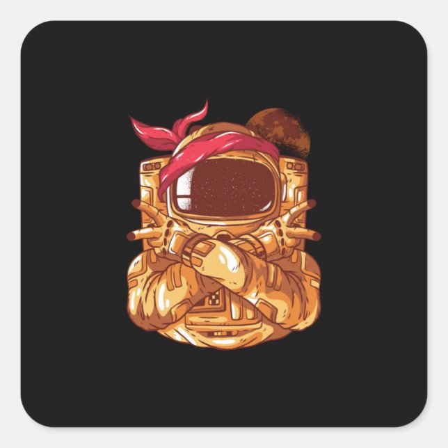 STICKER CARRÉ ASTRONAUT GANGSTA (Devant)
