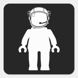 Sticker Carré Astronaute Minifig de style de Banksy