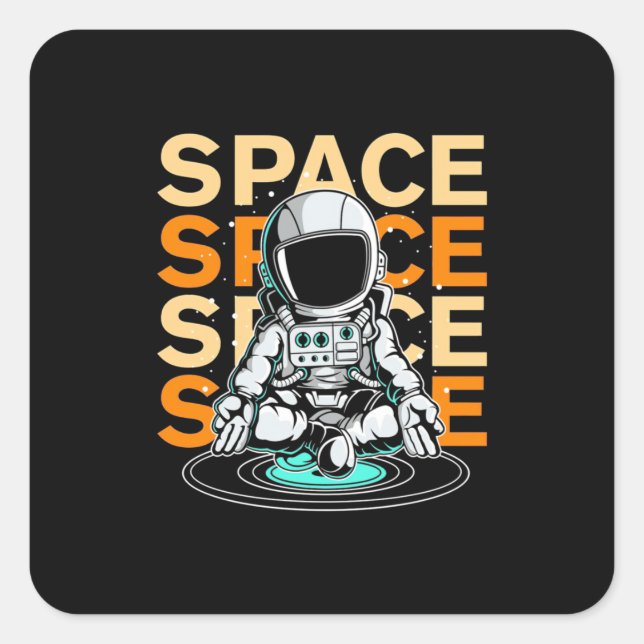 Sticker Carré Astronaute spatial (Devant)
