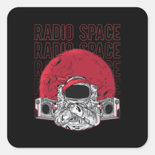Sticker Carré Astronomie Radio Espace Étoiles Musique Lover Univ