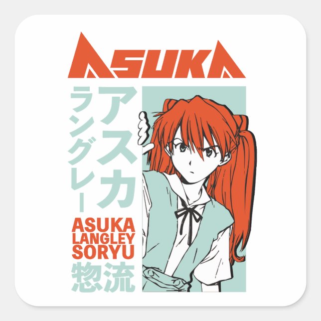 Sticker Carré Asuka Langley Nge (Devant)