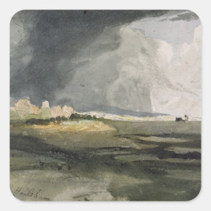 Sticker Carré At Hailsham, Sussex: A Storm Approaching, 1821 (w/