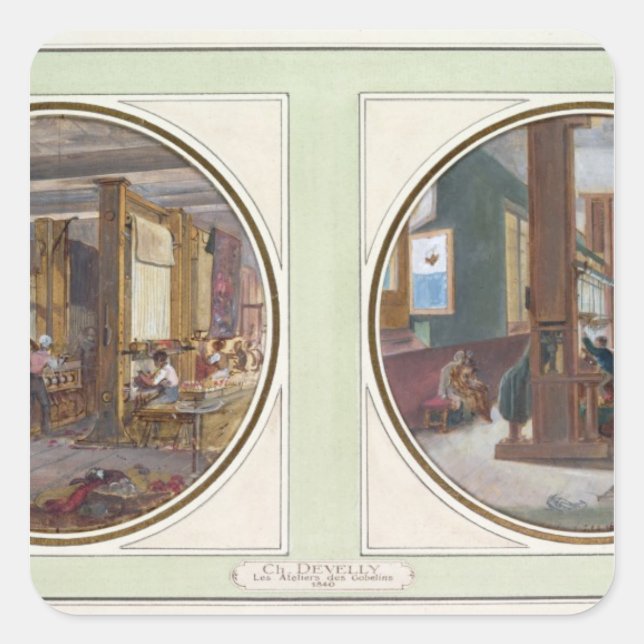 Sticker Carré Atelier des Gobelins, 1840 (Devant)