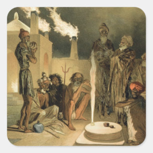 Sticker Carré Ateseh-Gah, Indiens consacrés au culte du feu, B