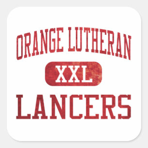 Sticker Carré Athlétisme Orange Lutheran Lancers