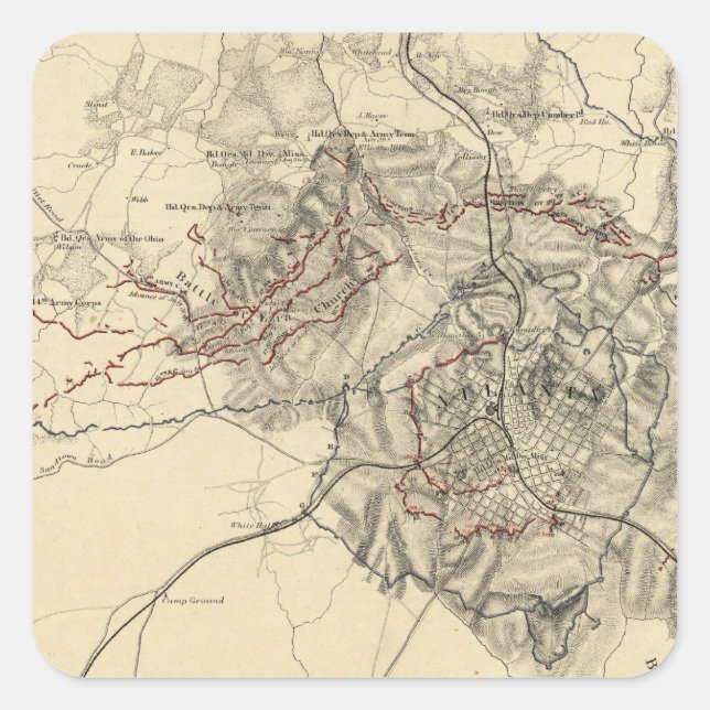 Sticker Carré Atlanta, Géorgie (Devant)