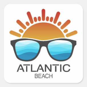 Sticker Carré Atlantic Beach North Carolina Lunettes de soleil