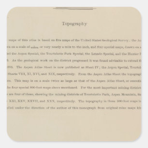 Sticker Carré Atlas de légende à la géologie du secteur d'Aspen