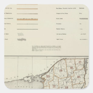 Sticker Carré Atlas de l'état de New-York