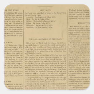 Sticker Carré Atlas de préface de l'état du Maine