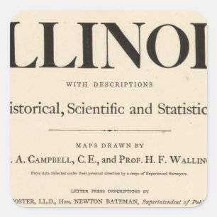 Sticker Carré Atlas l'Illinois de page titre nouvel