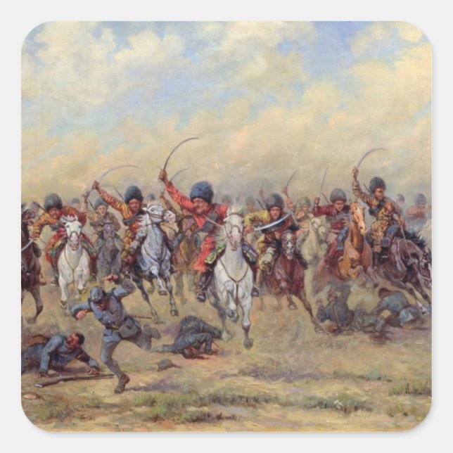 Sticker Carré Attaque de la "division Savage" (Devant)