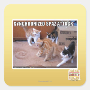 Sticker Carré Attaque de Sychronized Spaz