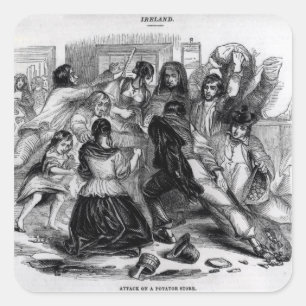 Sticker Carré Attaque sur un magasin de pomme de terre en