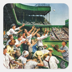 Sticker Carré Atteindre la balle de course à domicile