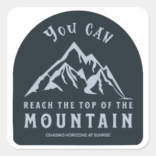 Sticker Carré Atteindre le sommet de la montagne