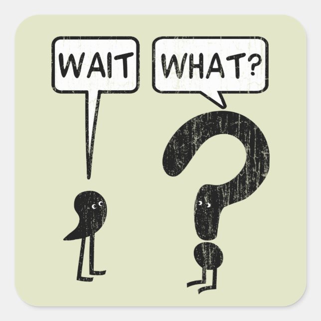 Sticker Carré Attendre l'orthographe de grammaire (Devant)