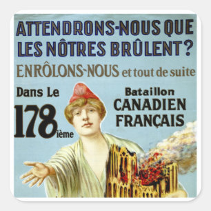 Sticker Carré Attendrons-Nous Que Les Notre-Brulent