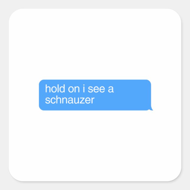 Sticker Carré Attends, Je Vois Un Schnauzer (Devant)